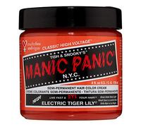 Manic Panic Electric Tiger Lily Hair Colour Classic Cream Formula 4oz. | Tinte para el cabello naranja brillante, vegano, sin amoníaco ni crueldad, dura de 4 a 6 semanas, crea y mezcla tonos