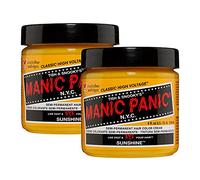 Manic Panic Sunshine Classic Creme, tinte semipermanente amarillo vegano y libre de crueldad animal, 2 x 118 ml