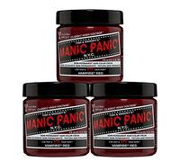 Manic Panic Vampire Red Classic Cream, coloración semipermanente para el cabello vegana y sin tintes, 3 x 118 ml