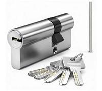 MANICAF Cilindro perfilado 25/45, cilindro de cierre, cerradura de cilindro europeo, cilindro de cierre que se puede cerrar por ambos lados, cerradura de cilindro de 70mm con 5 llaves de latón