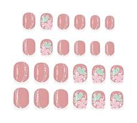 Manicura de Uñas Postizas de Mujer Cuadradas Press-On - 24 Piezas de Uñas Postizas Artificiales de Color Rosa con Adhesivo - postizas - Regalo para Esposa, Novia, Madre, Amigas, Chicas y Ella