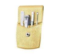 Manicura Kit Juego de cortaúñas de acero inoxidable de 4 piezas, juego de cortaúñas for hombres y mujeres, herramientas personales for el cuidado de las uñas, kit de manicura con estuche de cuero port