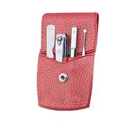 Manicura Kit Juego de cortaúñas de acero inoxidable de 4 piezas, juego de cortaúñas for hombres y mujeres, herramientas personales for el cuidado de las uñas, kit de manicura con estuche de cuero port