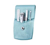 Manicura Kit Juego de cortaúñas de acero inoxidable de 4 piezas, juego de cortaúñas for hombres y mujeres, herramientas personales for el cuidado de las uñas, kit de manicura con estuche de cuero port