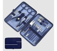 Manicura Pedicura Set 18 PCS Profesional Cortaúñas Acero Inoxidable Grooming Kit - con Estuche De Viaje De Cuero Lujoso Juegos de cortadores de uñas con Lima de uñas Afilada
