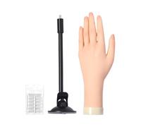 Manicure Practice Hand, Silicone Nail Training Model, Soft Finger Design, Jelly Glue Base with Suction Cup, for Student Education, Salon Use, Demonstration, Women Beginners