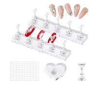 Manicure Rack - Tip Presentation Storage Station for Collection | Fake Claw Support with Mounting & Detachable Support Columns for Photography, Studio, Countertop and Bedroom