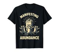 Manifestando Abundancia Mapache Ley de Atracción Vibraciones Cósmicas Camiseta