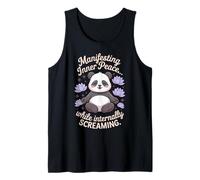 Manifestando Paz Interior Mientras grita Panda Divertido Camiseta sin Mangas