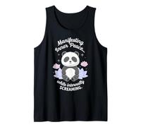 Manifestando Paz Interior Mientras grita Panda Divertido Camiseta sin Mangas
