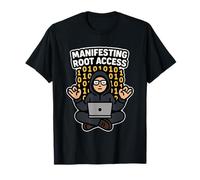 Manifestando Root Access Funny Hacker Programador Tecnología de codificación Camiseta
