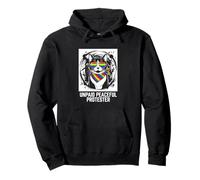Manifestante pacífico no remunerado con Gato Orgullo Arco Iris LGBTQ Sudadera con Capucha