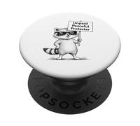 Manifestante pacífico no remunerado Humor Mapache Divertido PopSockets PopGrip Adhesivo