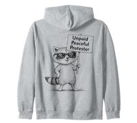 Manifestante pacífico no remunerado Humor Mapache Divertido Sudadera con Capucha