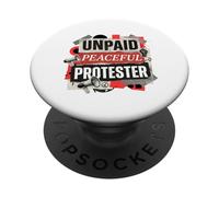 Manifestante pacífico no remunerado Paz Igualdad 90 Estilo artístico PopSockets PopGrip Adhesivo