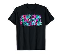 Manifestantes pacíficos no remunerados Graffiti Paz Mujeres Hombres Camiseta