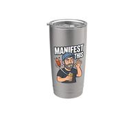 Manifestar esta manifestación Humor Buena ley de la atracción Vaso térmico de acero inoxidable de doble pared