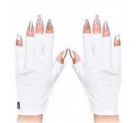 ManiGlovz Guantes de conducción con protección contra rayos UV y protección solar, también para manicura de uñas de gel, lámparas secas UV y LED (blanco)
