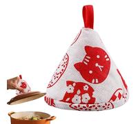 Manija aislante antideslizante para tapa de cacerola, manoplas de cocina triangulales para horno, guantes antideslizantes con diseño de gato lindo para apartamento casa camping barbacoa ahumadero