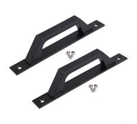 Manija de aleación de aluminio resistente con revestimiento resistente a la corrosión y lente de 200 mm, paquete de 2 tiradores para puerta de granero (negro)