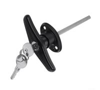 Manija de bloqueo de puerta de garaje, mecanismo de bloqueo exterior resistente de aleación de zinc con llave, repuesto para cobertizos, graneros, casas de juegos y gallineros, fácil de instalar