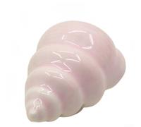 Manija de cerámica con temática de caracola con base de cobre para tocador y cajones de árbol de pasillo, método de instalación de un solo agujero (rosa pálido)