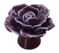 Manija de cerámica para cajón, perilla de armario hecha a mano con base de latón, tirador minimalista moderno para armario, zapatos, muebles de TV (1008 morado)