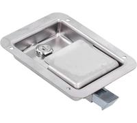 Manija de elevación empotrada de acero inoxidable 304 con cerradura de montaje empotrado con 2 llaves for remolques, gabinetes de RV y caja de herramientas (5,6 x 4,3 pulgadas). Incluye junta.