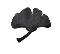 Manija de gabinete de aleación de zinc con hoja de ginkgo para muebles y puertas, adecuada para habitación de los niños, pomos resistentes chapados en múltiples capas (negro)