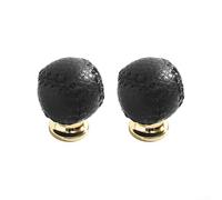 Manija de gabinete de cuero reforzado de aleación de zinc con perfil de bola redonda limpia para cocina y dormitorio modernos (negro)