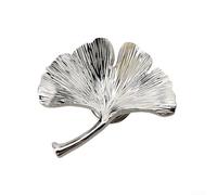 Manija de hoja de ginkgo de aleación de zinc para armarios de habitación de niños, pomos de puerta de muebles con chapado de larga duración y resistencia (plata)