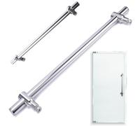 Manija de la puerta de ducha, manija de la puerta de ducha de vidrio deslizante ajustable con barra de toalla única, reemplazo de aleación de aluminio para el baño interior y exterior, vidrio