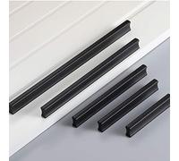 Manija de mueble de Angela-homestyleTM, hecha de aluminio, para cajón de cocina, puerta, armarios o decoración, negro, 32 mm