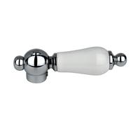 Manija de palanca de porcelana Kingston Brass KBH1601PL en cromo pulido