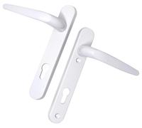 Manija De Puerta Con Placa Trasera Larga, Blanca - YES-LBDH-WH