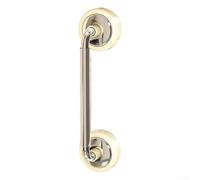 Manija de puerta con ventosa doble para puertas de vidrio, puertas correderas de baño, refrigeradores, gabinetes, contacto de goma suave (amarillo plateado)