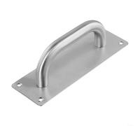 Manija de puerta corredera de granero de acero inoxidable de 200 mm, agarre de empuje negro para puerta, cobertizo, inodoro, madera, vidrio, interior, exterior, resistente (negro)