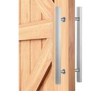Manija de puerta corredera de granero, tirador impermeable de acero inoxidable for jardín, patio, puerta, vidrio de ducha, barra de empuje de doble cara resistente(Silver,Lengths 60cm/23.6 inch)