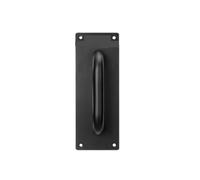 Manija de puerta corredera, tirador acero inoxidable plateado, herrajes for armario, soporte resistente, 200x65mm, granero negro Para dormitorios, baños(Black)