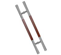 Manija de puerta de 1,5 "tubería redonda de tubería, manualización de puertas de empuje de forma H para puerta pública, mango de granero deslizante de servicio pesado de acero inoxidable,