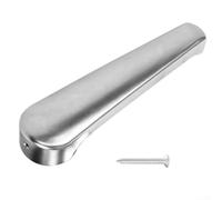 Manija de puerta de baño de plástico para caravana y palanca de puerta de inodoro RV de 7 mm de diámetro con tornillo de fijación, accesorio interior plateado para furgoneta (plateado)