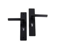 Manija de puerta de cerradura dividida de aleación de aluminio con resorte magnético, manija de puerta de madera for dormitorio, baño conjunto, cocina negra(06 610 Big 50 reverse insertion)