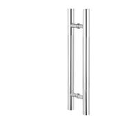 Manija de puerta de ducha Forma Vidrio Acero inoxidable Puertas de granero Tirador Juego de herrajes Accesorios para Mamparas De Ducha(Silver,A600mm(B400mm))