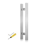 Manija de puerta de empuje de acero inoxidable, 60cm/80cm/100cm/120cm/150cm de largo, manija de puerta de entrada cuadrada comercial, para puerta de granero/puertas de interior al aire libre (Color