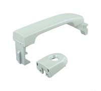 Manija de puerta delantera izquierda con cubierta para Nissan Versa 2007 2012 LHD, OEM 82641EL12A, mango de plástico de repuesto con función de bloqueo de llave (blanco)