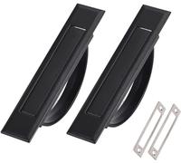 Manija de puerta empotrada, Tiradores empotrados for gabinete, paso de orificio de 84 mm, longitud de 99 mm, dorados, paquete de 2(B)
