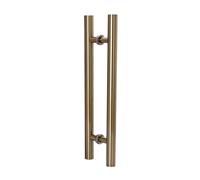Manija De Puerta En Forma De H, Manija Resistente For Puerta De Granero/tiradores De Vidrio, Superficie Cepillada Antihuellas De Acero Inoxidable, Capacidad De Carga De 200 Kg(Gold,Length 60cm)