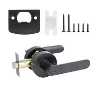 Manija de puerta interior con cerradura, palanca de puerta de privacidad | Barandillas de paso de paso negro Heavy Duty,Patriaciones de puerta plana negra interior sin llave para baño, dormitorio