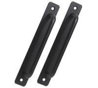 Manija de puerta negra, manija de la puerta de granero de 2 piezas, negra de aleación de aluminio, tiradores de la de 5.8 pulgadas para el armario del cobertizo del gabinete.