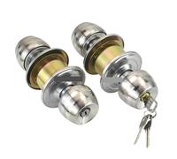 Manija de puerta redonda con cerradura de acero inoxidable for puerta de entrada con llave for dormitorio, sala de estar y baño, 1 unidad(70mm with key)